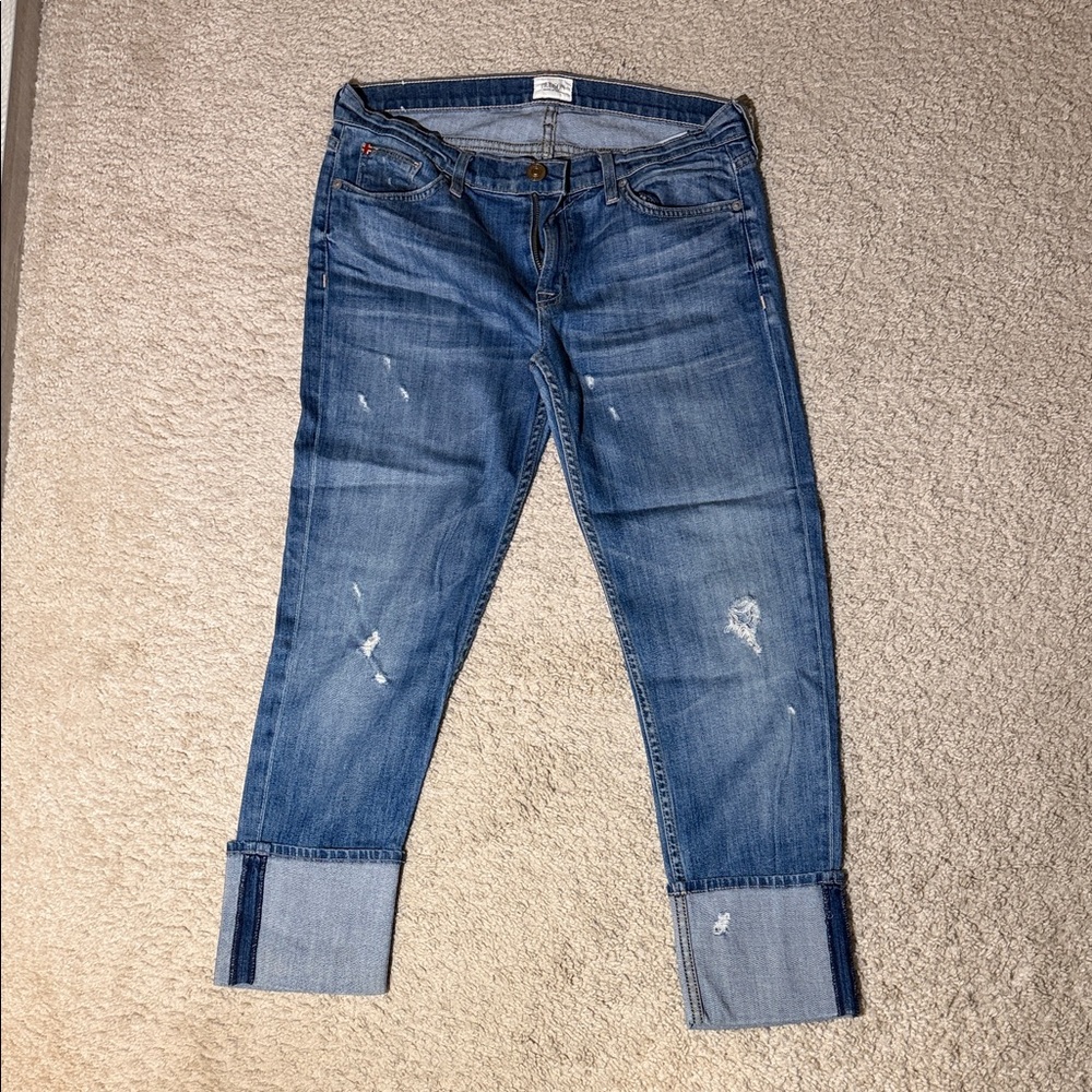 Hudson Jeans Distressed Blue Ankle Jeans
